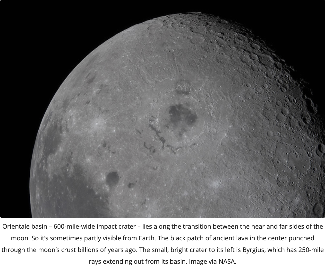 Mare Orientale NASA